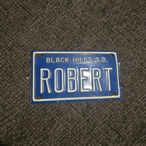 Vintage Personalized Black Hills, SD License Plate "Robert"